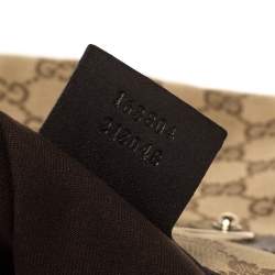 Pre Owned حقيبة هوبو غوتشى أنيفيرسارى 85 th جلد وكانفاس جى جى بنيه / بيج 