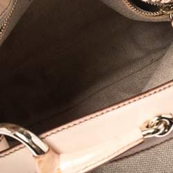 Pre Owned Gucci White Floral Print Canvas and Leather Small Horsebit Hobo    