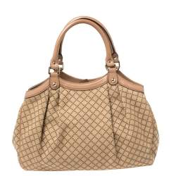 مملوكة مسبقًا حقيبة يد غوتشي "سوكي"  متوسطة جلد وكانفاس ديامنتى بيج  