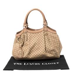 مملوكة مسبقًا حقيبة يد غوتشي "سوكي"  متوسطة جلد وكانفاس ديامنتى بيج  