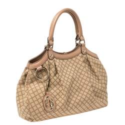 مملوكة مسبقًا حقيبة يد غوتشي "سوكي"  متوسطة جلد وكانفاس ديامنتى بيج  