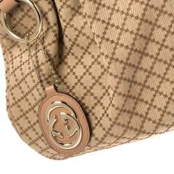 مملوكة مسبقًا حقيبة يد غوتشي "سوكي"  متوسطة جلد وكانفاس ديامنتى بيج  