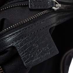Pre Owned Gucci Black GG Canvas and Leather Horsebit Hobo