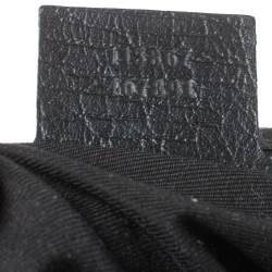 Pre Owned Gucci Black GG Canvas and Leather Horsebit Hobo