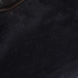 Pre Owned Gucci Black GG Canvas and Leather Horsebit Hobo