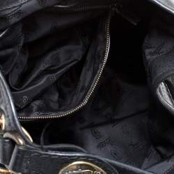 Pre Owned Gucci Black Leather and Suede Babouska Fringe Hobo