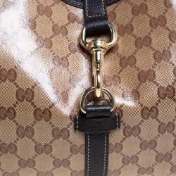 Pre Owned حقيبة كتف غوتشى جوى متوسطة كانفاس كريستال جى جى بيج 