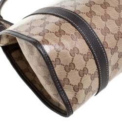 Pre Owned حقيبة كتف غوتشى جوى متوسطة كانفاس كريستال جى جى بيج 