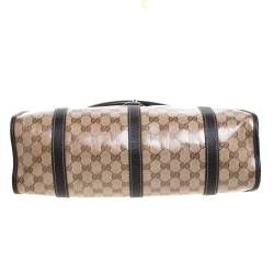 Pre Owned حقيبة كتف غوتشى جوى متوسطة كانفاس كريستال جى جى بيج 