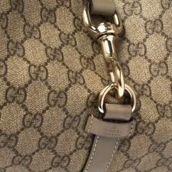 مملوكة مسبقًا Gucci Beige/Grey GG Supreme Coated Canvas and Leather Bardot Joy Hobo
