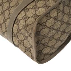 مملوكة مسبقًا Gucci Beige/Grey GG Supreme Coated Canvas and Leather Bardot Joy Hobo
