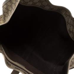 مملوكة مسبقًا Gucci Beige/Grey GG Supreme Coated Canvas and Leather Bardot Joy Hobo