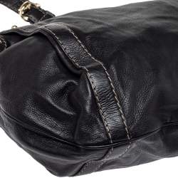 Pre Owned حقيبة كتف غوتشي كرست بول جلد سوداء