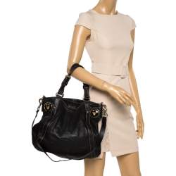 Pre Owned حقيبة كتف غوتشي كرست بول جلد سوداء