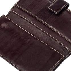 Pre Owned محفظة غوتشي بريت كونتيننتال جلد و كانفاس جي جي بني و بيج