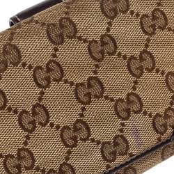 Pre Owned محفظة غوتشي بريت كونتيننتال جلد و كانفاس جي جي بني و بيج