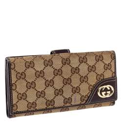 Pre Owned محفظة غوتشي بريت كونتيننتال جلد و كانفاس جي جي بني و بيج