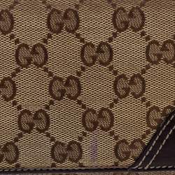 Pre Owned محفظة غوتشي بريت كونتيننتال جلد و كانفاس جي جي بني و بيج