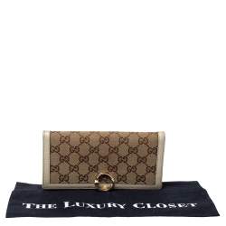Pre Owned محفظة غوتشي جي كونتيننتال جلد و كانفاس جي جي  بني