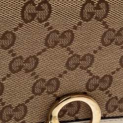 Pre Owned محفظة غوتشي جي كونتيننتال جلد و كانفاس جي جي  بني