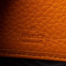 Pre Owned Gucci Orange Leather Soho Zip Around Wallet