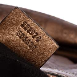 Pre Owned Gucci Bronze Guccissima Leather Medium Sukey Boston Bag