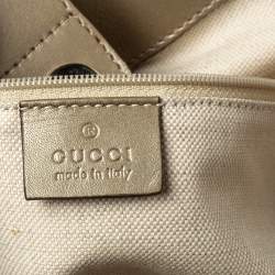 Pre Owned Gucci Beige GG Canvas and Leather Medium Sukey Tote