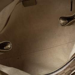 Pre Owned Gucci Beige GG Canvas and Leather Medium Sukey Tote