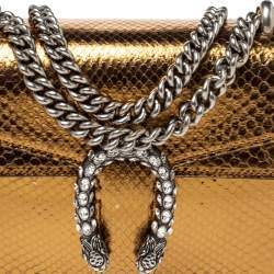 مملوكة مسبقًا Gucci Gold Python Mini Dionysus Shoulder Bag