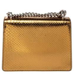 مملوكة مسبقًا Gucci Gold Python Mini Dionysus Shoulder Bag