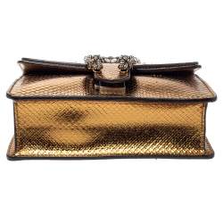 مملوكة مسبقًا Gucci Gold Python Mini Dionysus Shoulder Bag
