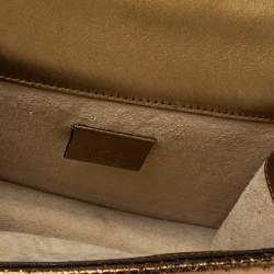 مملوكة مسبقًا Gucci Gold Python Mini Dionysus Shoulder Bag