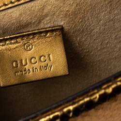 مملوكة مسبقًا Gucci Gold Python Mini Dionysus Shoulder Bag