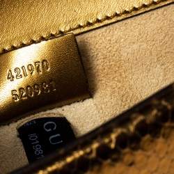 مملوكة مسبقًا Gucci Gold Python Mini Dionysus Shoulder Bag