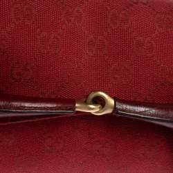 Pre Owned حقيبة كتف غوتشي هورسبيت كانفاس وجلد حمراء 