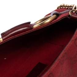 Pre Owned حقيبة كتف غوتشي هورسبيت كانفاس وجلد حمراء 