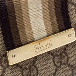 مملوكة مسبقًا محفظة غوتشى فرنسا ويب جلد جلد وكانفاس سوبريم جى جى بيج 