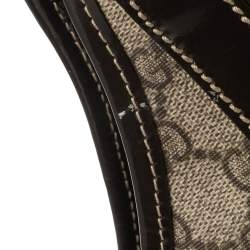 مملوكة مسبقًا Gucci Dark Brown/Beige GG Supreme Canvas and Patent Leather Joy Bardot Shoulder Bag