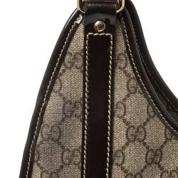 مملوكة مسبقًا Gucci Dark Brown/Beige GG Supreme Canvas and Patent Leather Joy Bardot Shoulder Bag