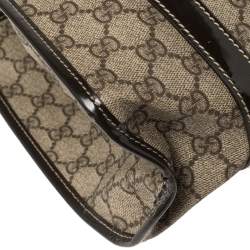 مملوكة مسبقًا Gucci Dark Brown/Beige GG Supreme Canvas and Patent Leather Joy Bardot Shoulder Bag