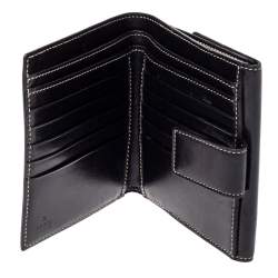 مملوكة مسبقًا Gucci Black Leather French Flap Wallet
