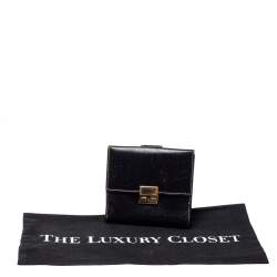 مملوكة مسبقًا Gucci Black Leather French Flap Wallet