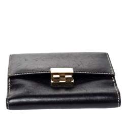 مملوكة مسبقًا Gucci Black Leather French Flap Wallet