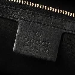 Pre Owned Gucci Black Leather Sabrina Medium Boston Bag