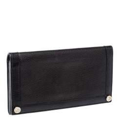 مملوكة مسبقًا Gucci Black Leather Flap Continental Wallet
