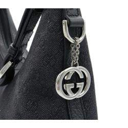 مملوكة مسبقًا Gucci Black GG Canvas Signature Zip Hobo Hag