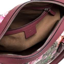 Pre Owned Gucci Pink/Beige GG Blooms Supreme Canvas Boston Bag