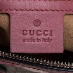 Pre Owned Gucci Pink/Beige GG Blooms Supreme Canvas Boston Bag