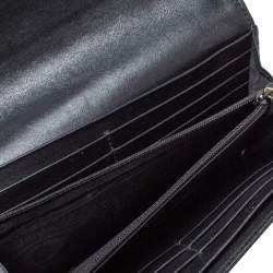 Pre Owned Gucci Black Matelasse Leather GG Marmont Continental Wallet