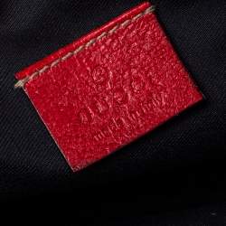 Pre Owned Gucci Red/Beige GG Canvas and Leather Charm Pochette Bag